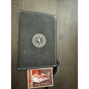 kangaroo Australia leather zip wallet 5" X 4" W Wrist Strap